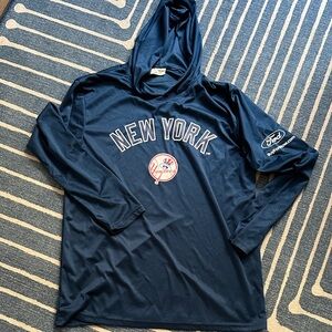 Match Men's Yankees lightweight Long Sleeve Navy hoodie/Shirt